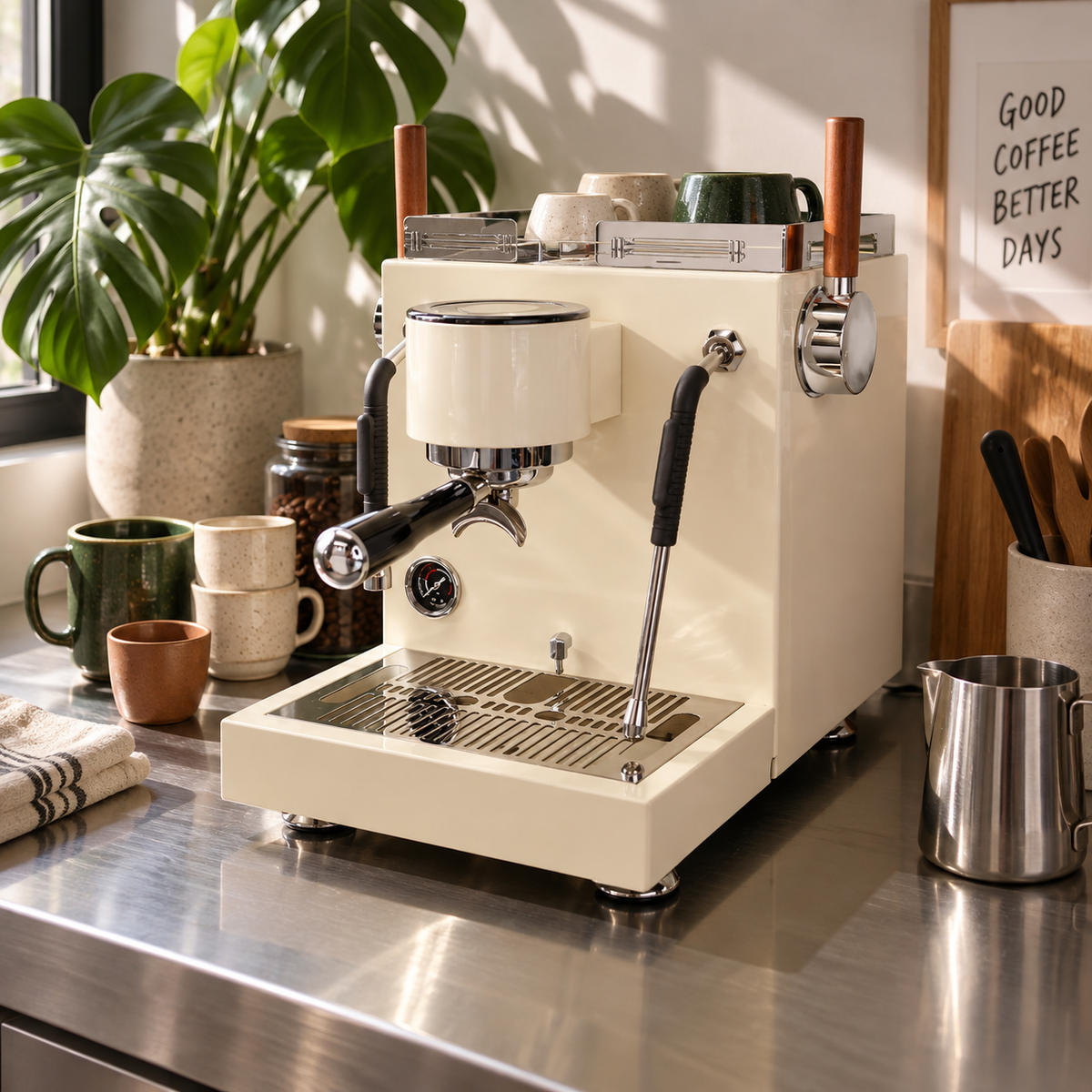 Turin MC-3 in Milky White in a coffee setup