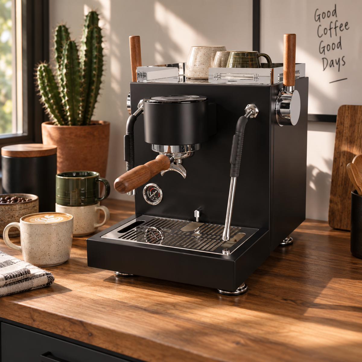 Turin MC-3 in Black in a coffee setup